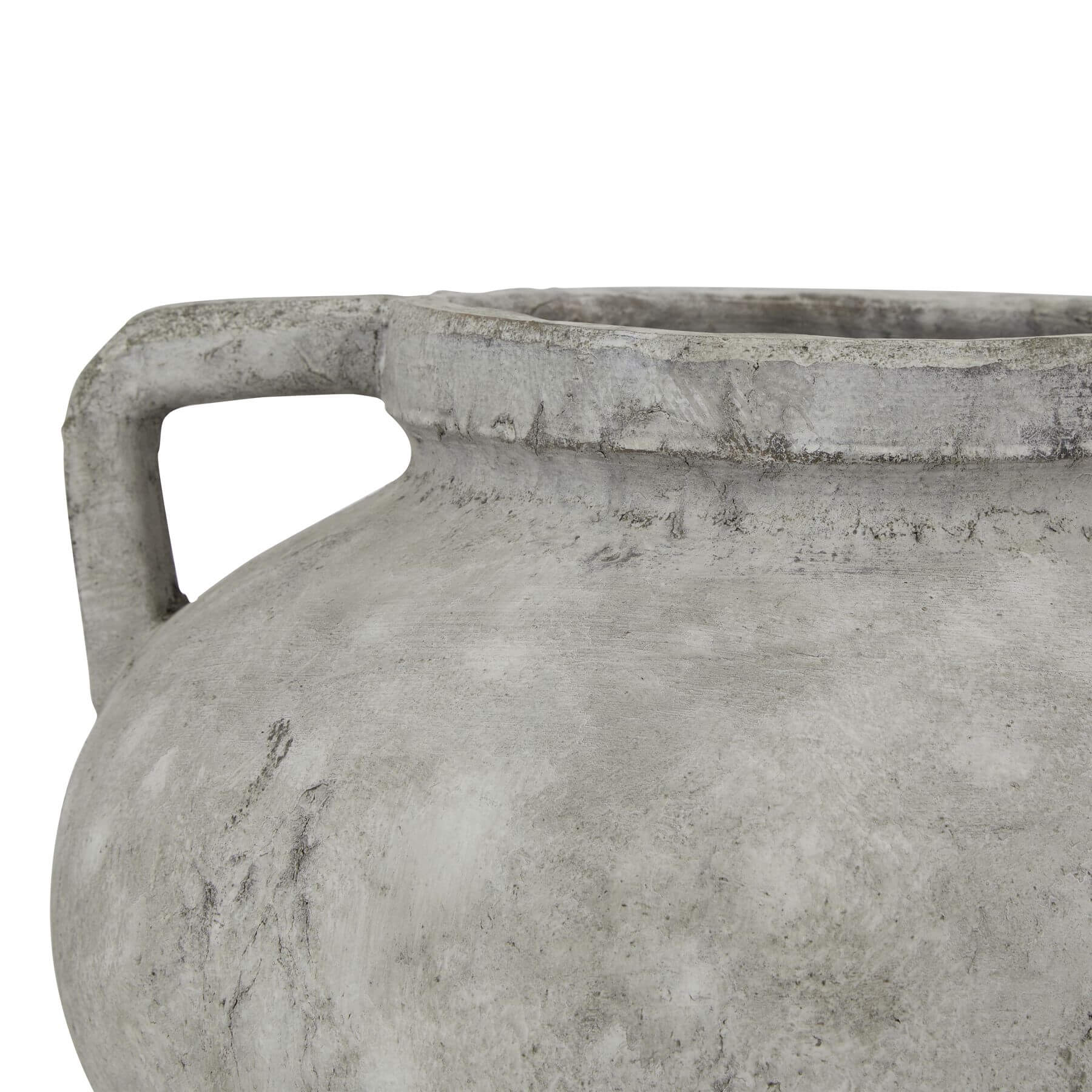 Large Pelike Ceramic Vase in White Finish