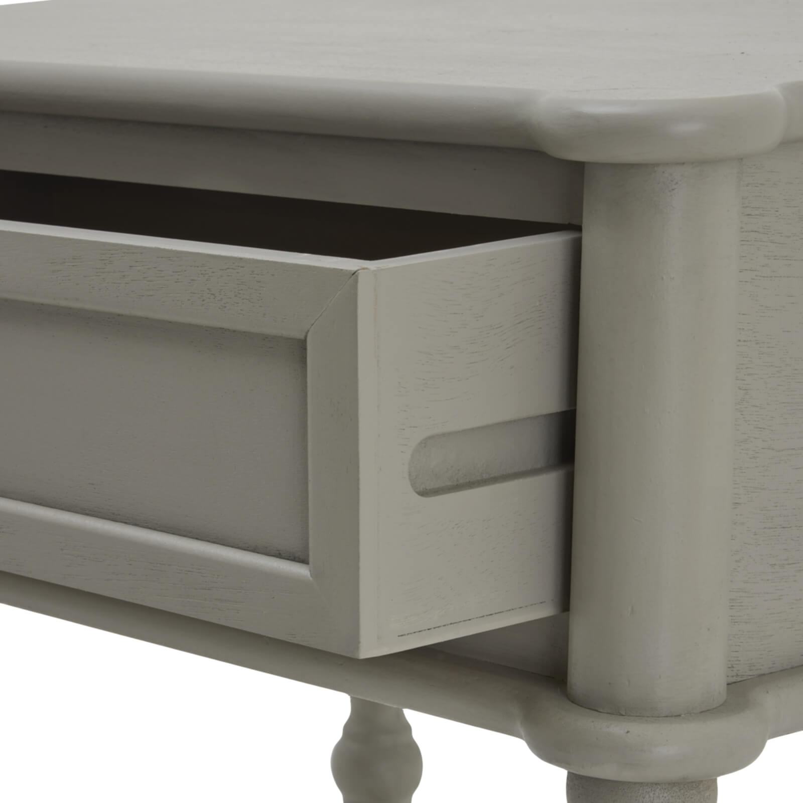 Grey Side Table with Drawer for Small Spaces