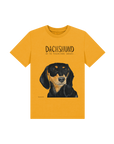 Mischievous Black & Tan Hot Dog Kids' T-Shirt – Small Pup, Big Attitude!