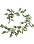 LED Winter Garland with Frosted Eucalyptus and Lambs Ear