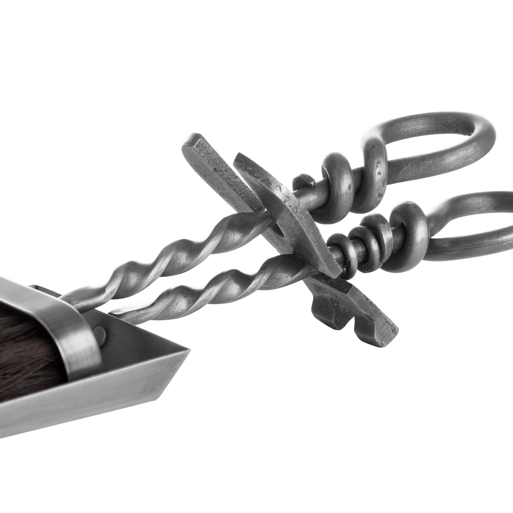 Elegant Silver Hearth Tidy Set | Hand-Turned Loop Handle