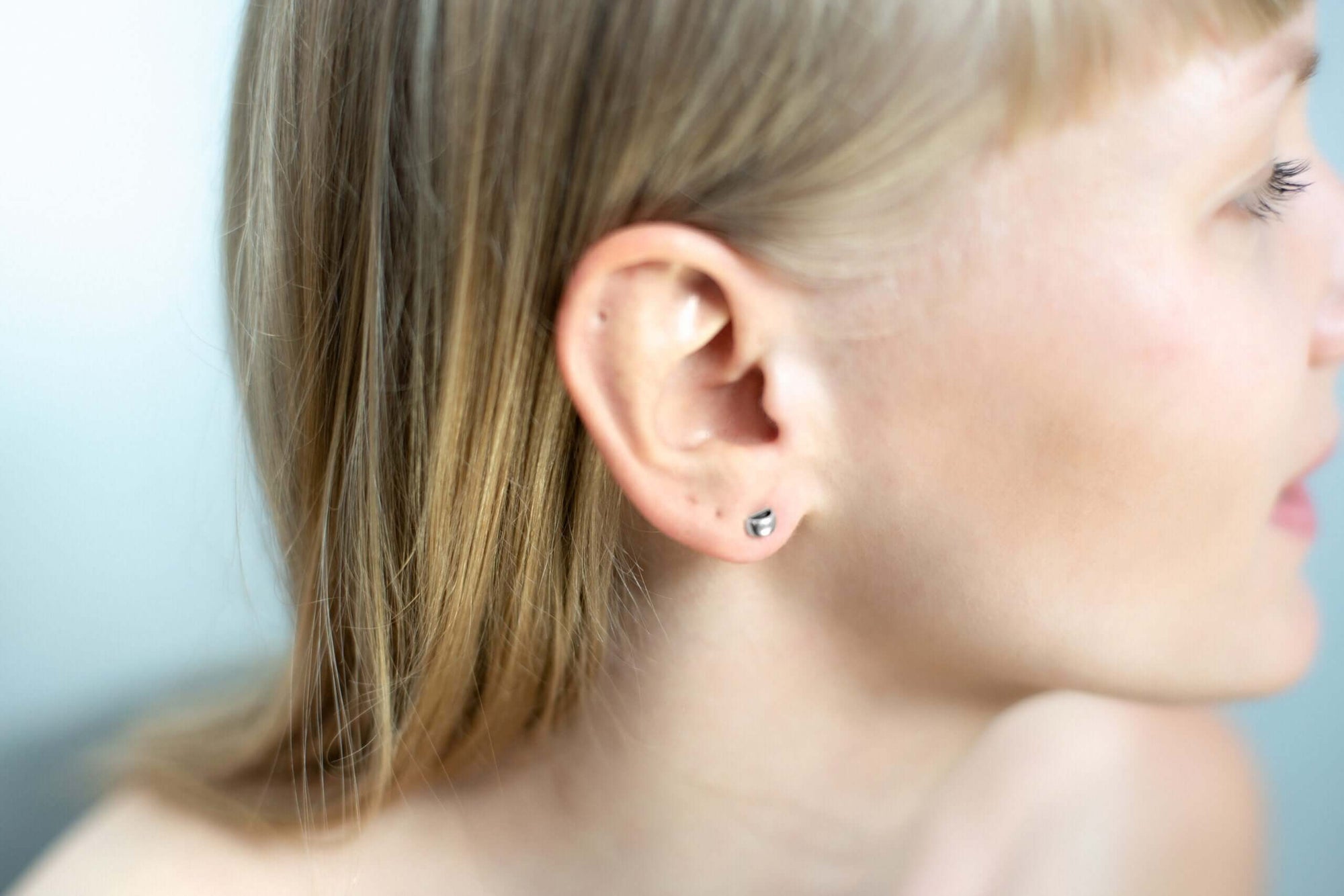 Hollow Petite Silver Stud Earrings