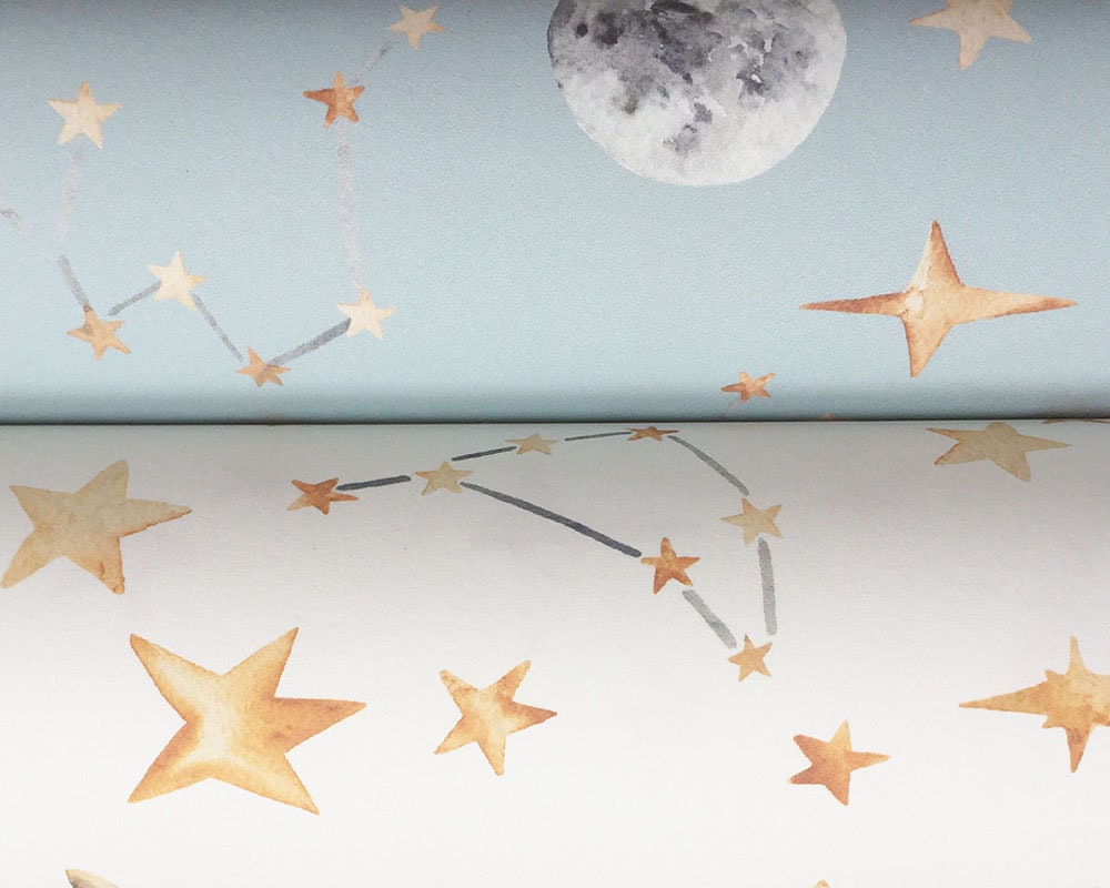 Watercolour Stars &amp; Constellation Wallpaper | Celestial Night Sky