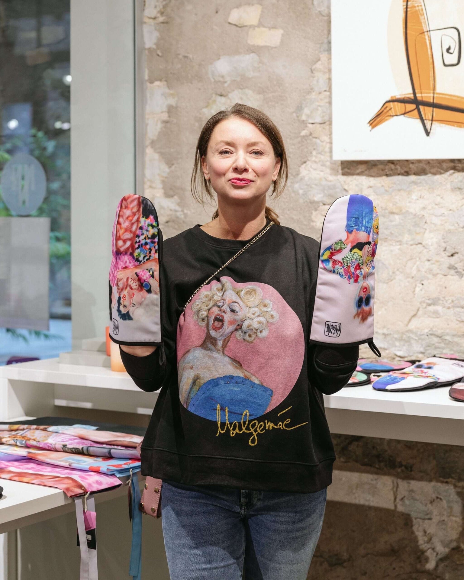 Chic in Moschino Oven Glove – Handmade, Artistic &amp; Durable by Katrin Valgemäe at brixbailey.com