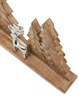 Rustic Christmas Wood and Metal Reindeer Ornament