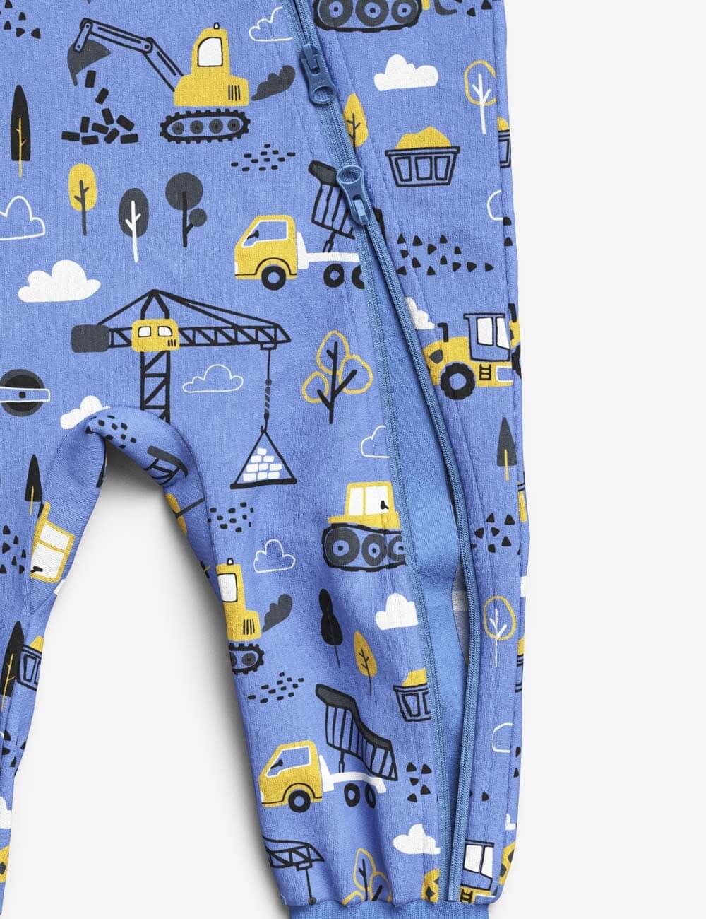 Baby Sleepsuit with Construction Print