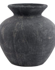 Grey Ceramic Curved Vase with Matte Finish