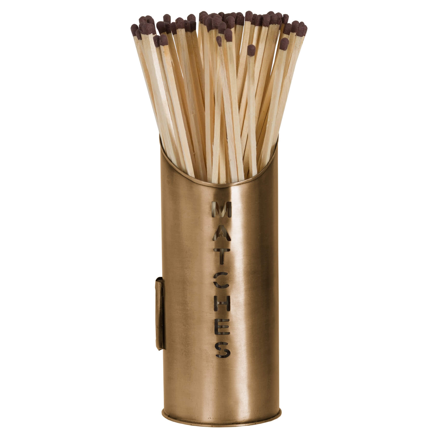 Rustic Bronze Log Bucket and Match Holder Set