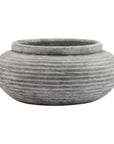 Round Ribbed Ceramic Planter White