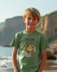 Mischievous Long Haired Hot Dog Kids' T-Shirt – Small Pup, Big Attitude!