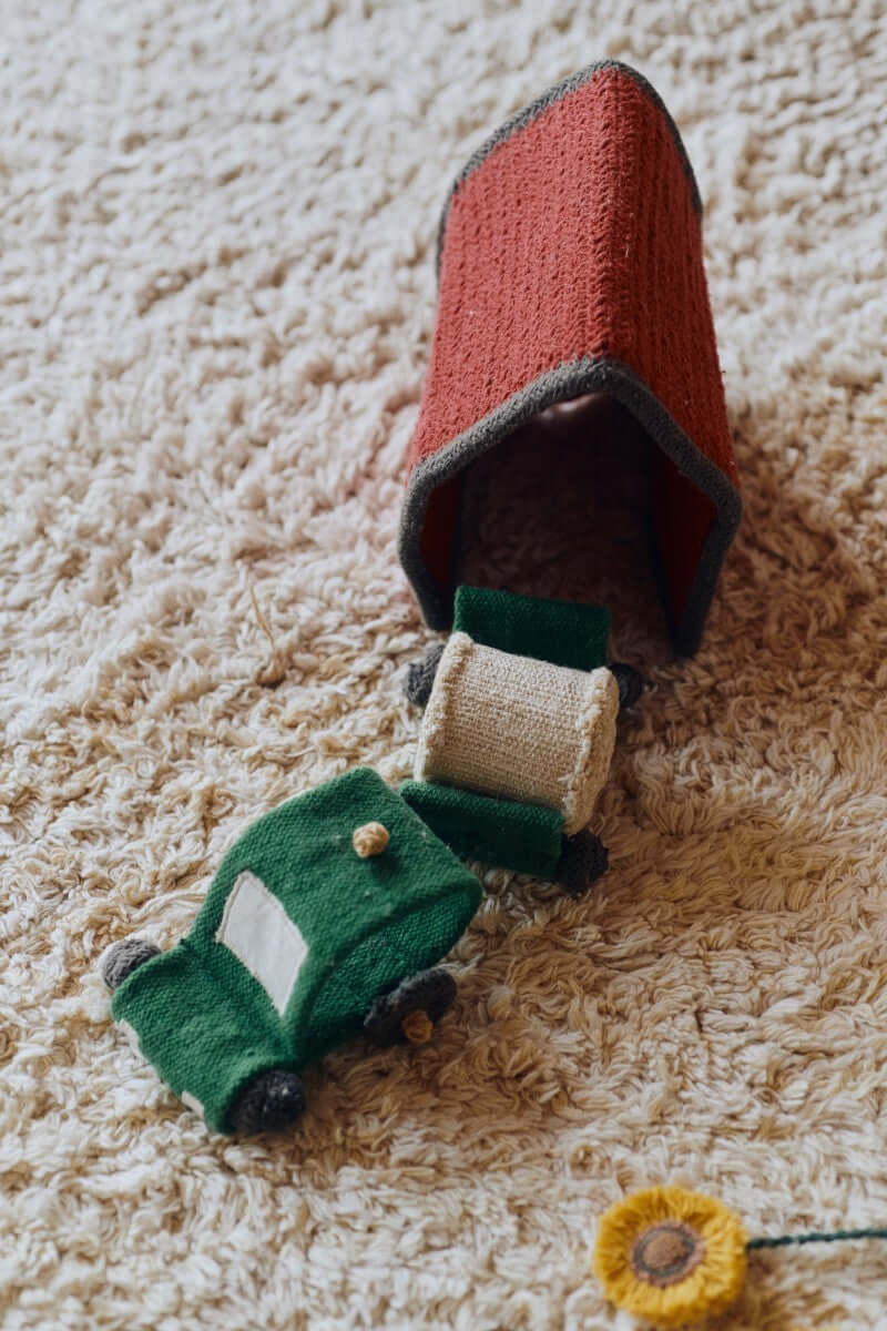 Cotton Play Rug with Farm Toys 120 x 170 cm