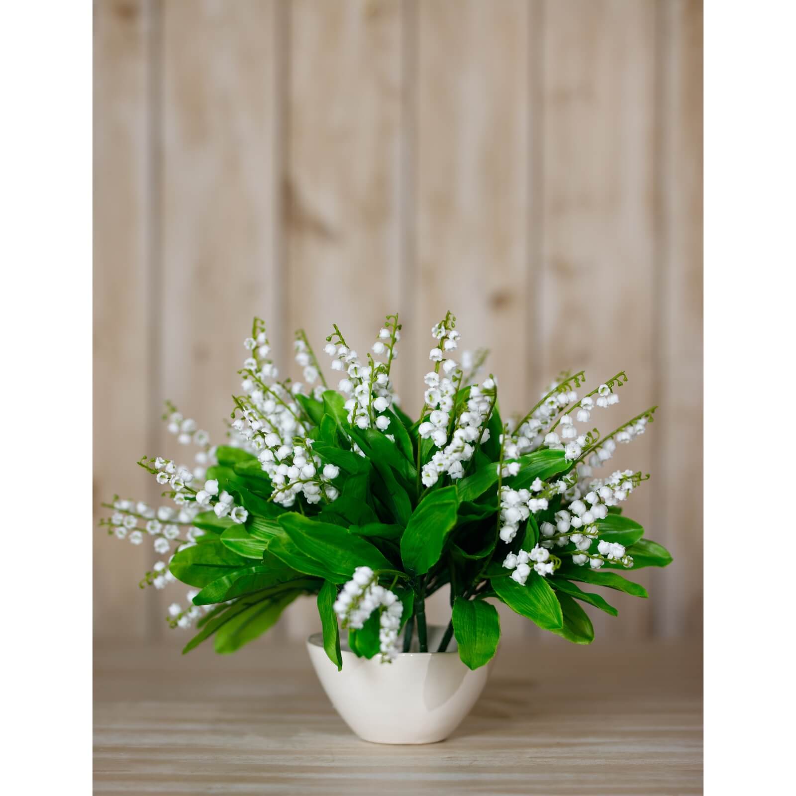 White Faux Lily of the Valley Flower Bouquet