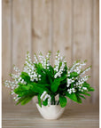 White Faux Lily of the Valley Flower Bouquet