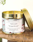 Gingerbread Candle in a Matt Gold Tin