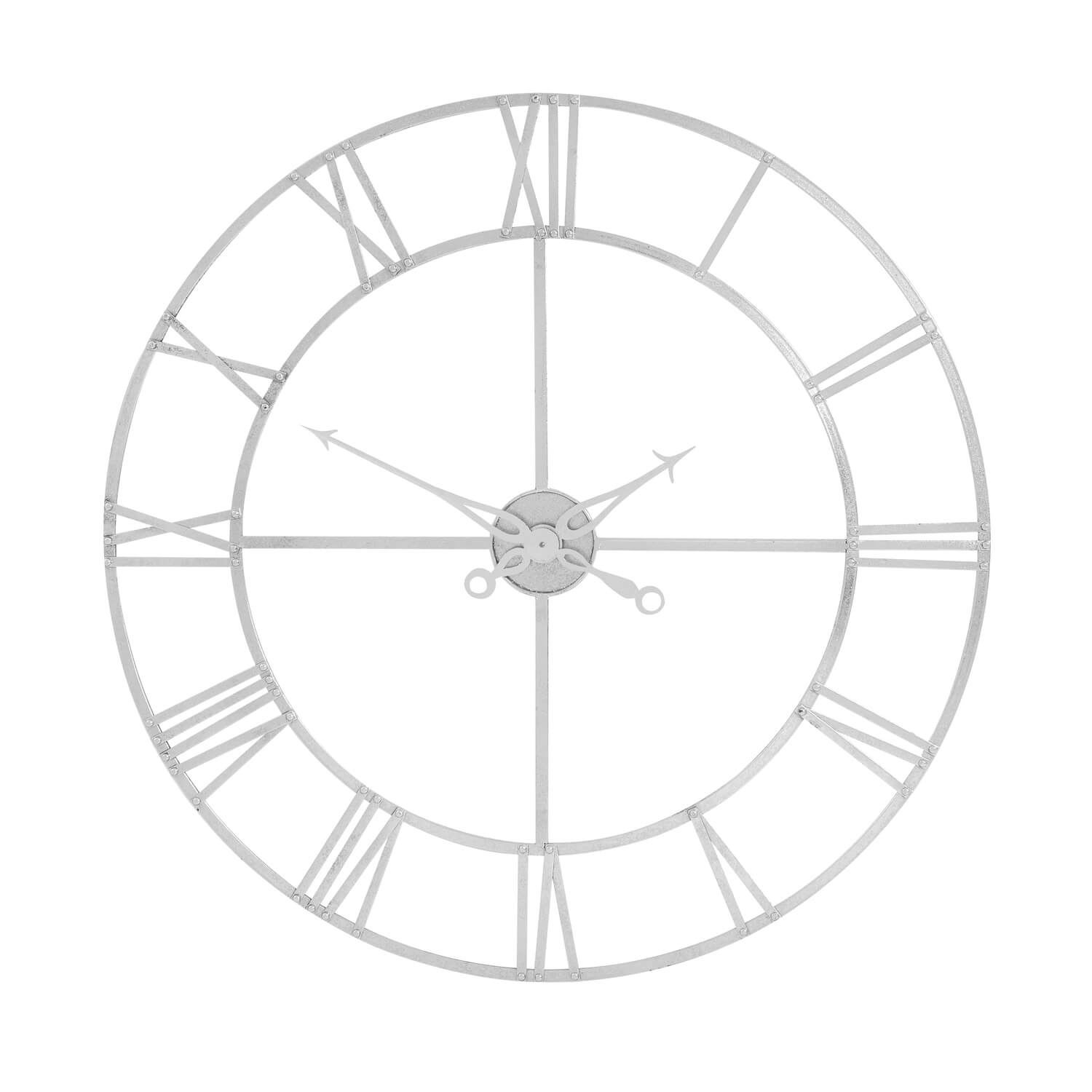 Sleek Silver Foil Skeleton Wall Clock | Bold Décor Statement