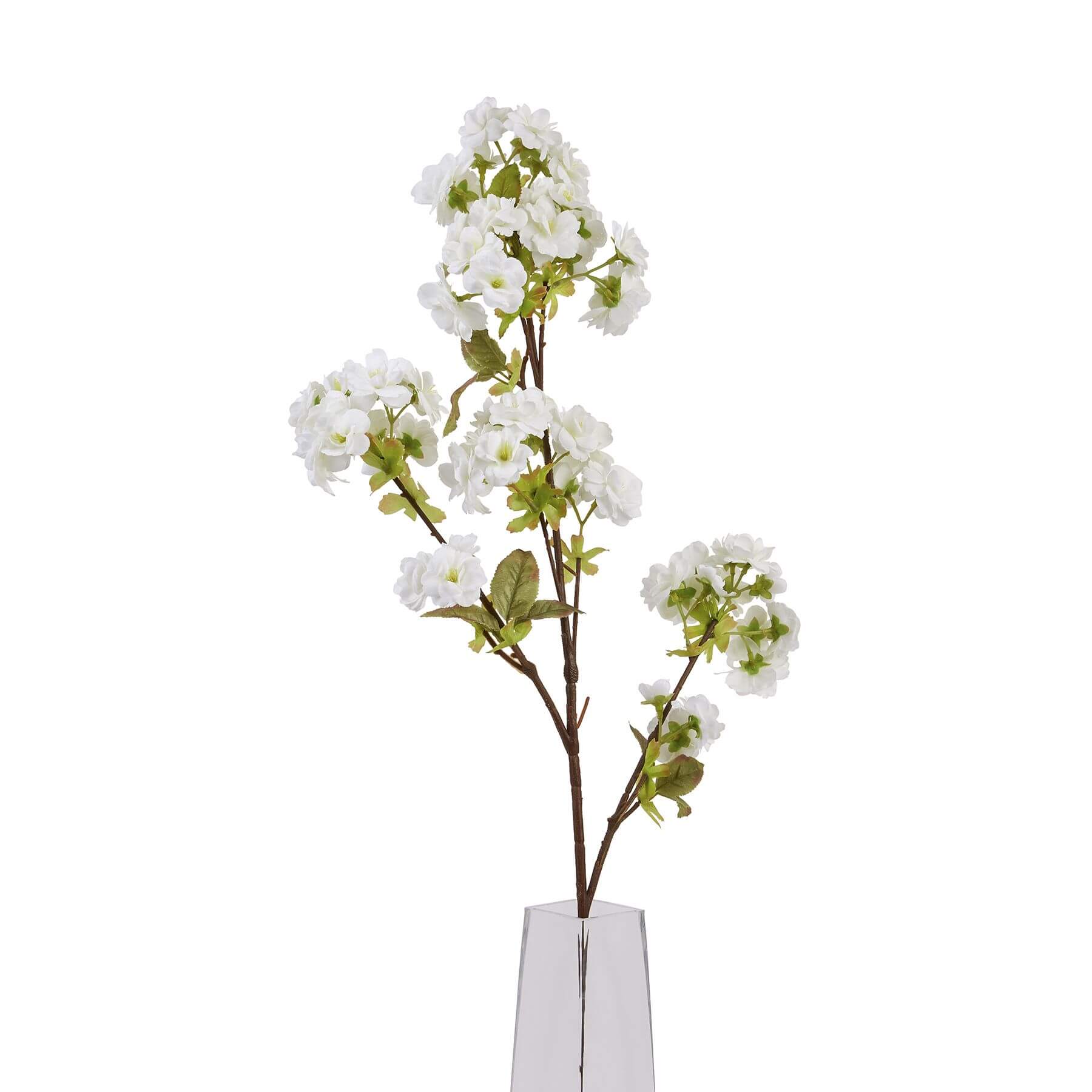 Tall White Blossom Stem Indoor Faux Flower