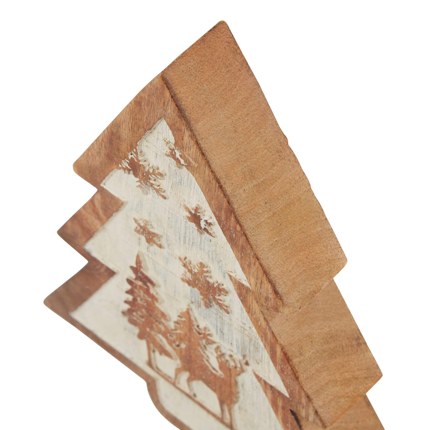 Rustic Wooden Winter Scene Ornament