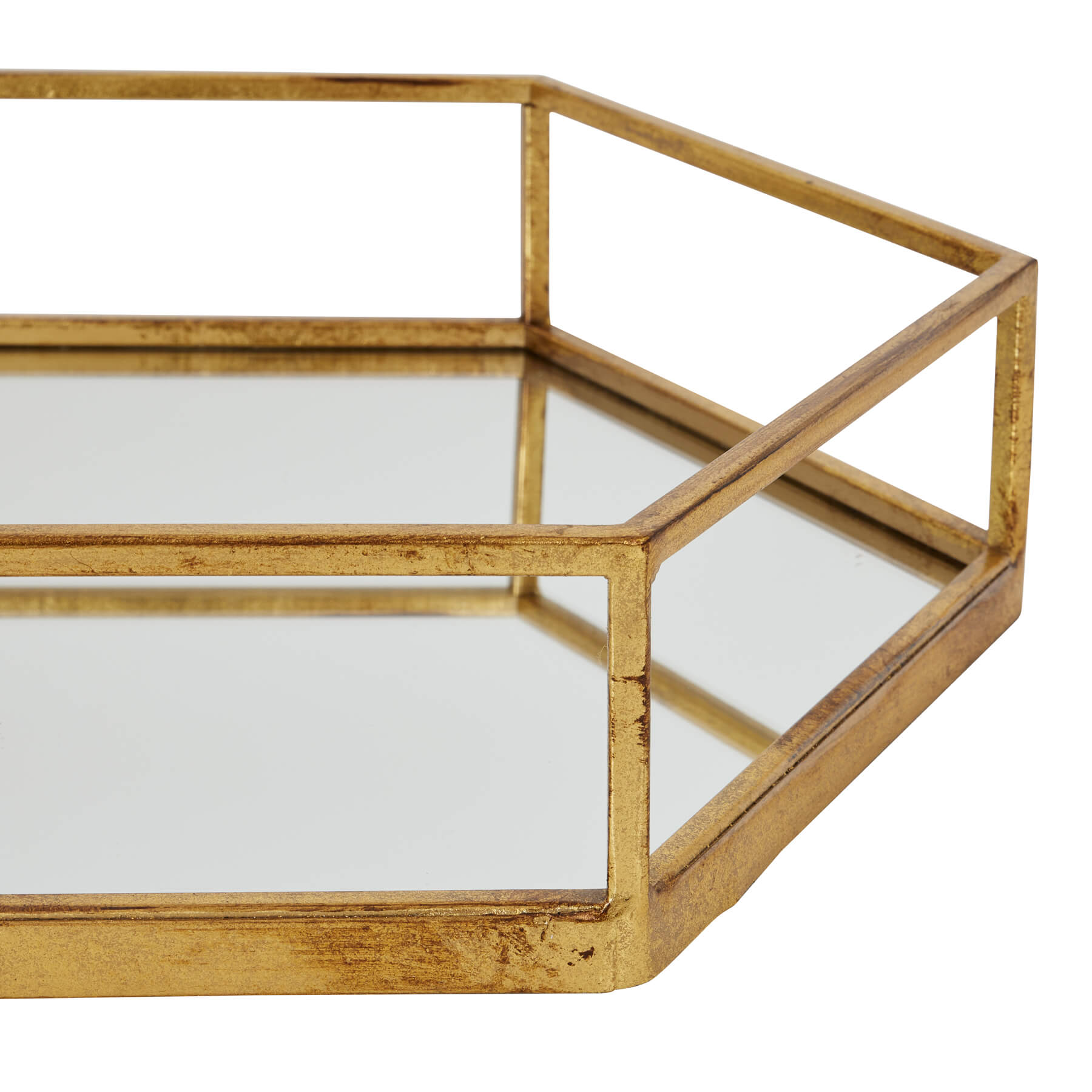 Gold Hexagon Tray Set Two Pieces