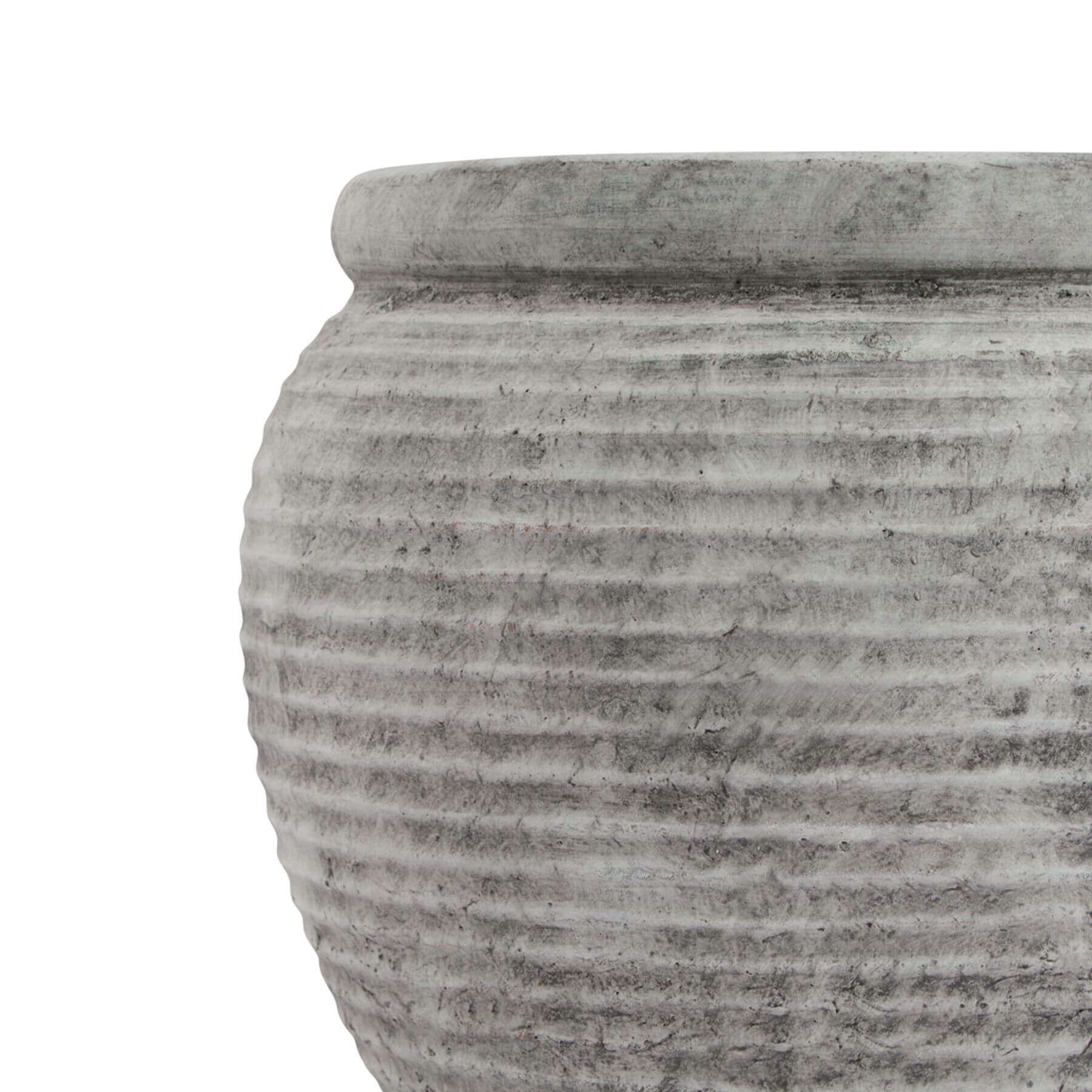 Athena Rimmed Ceramic Planter in White