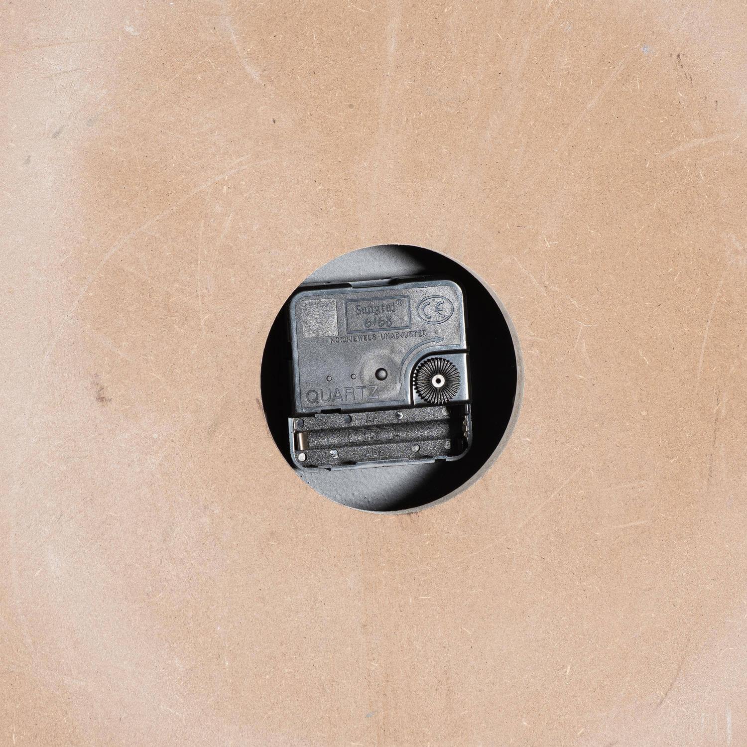 Whitewashed Wood Square Wall Clock