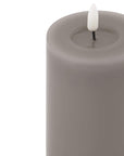Grey LED Wax Candle With Realistic Melt Glow