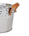 Silver Champagne Cooler with Leather Handle
