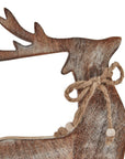 Whitewashed Wooden Reindeer Figurine for Nordic Styling