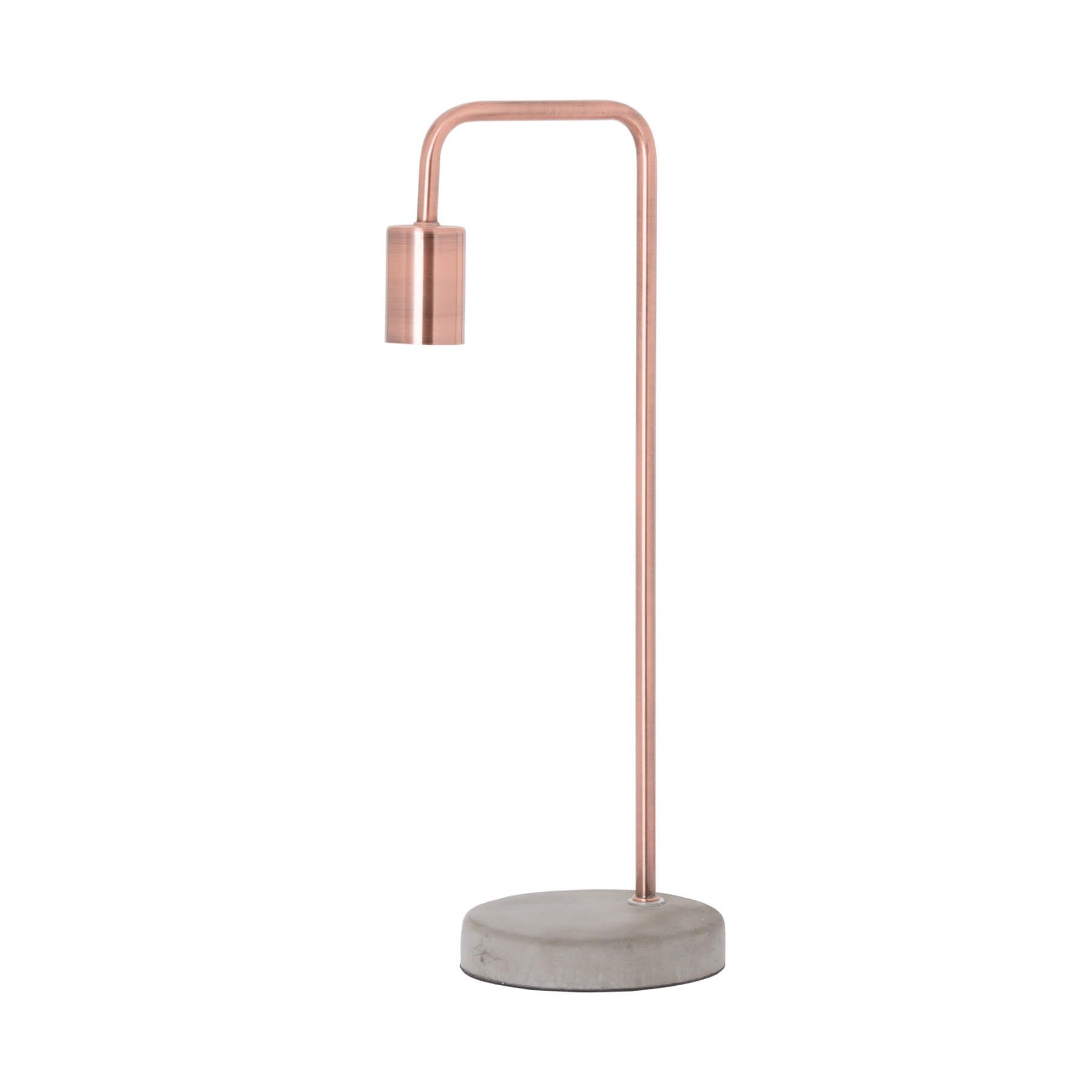Copper Bare Bulb Table Lamp with Stone Base