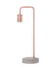 Copper Bare Bulb Table Lamp with Stone Base