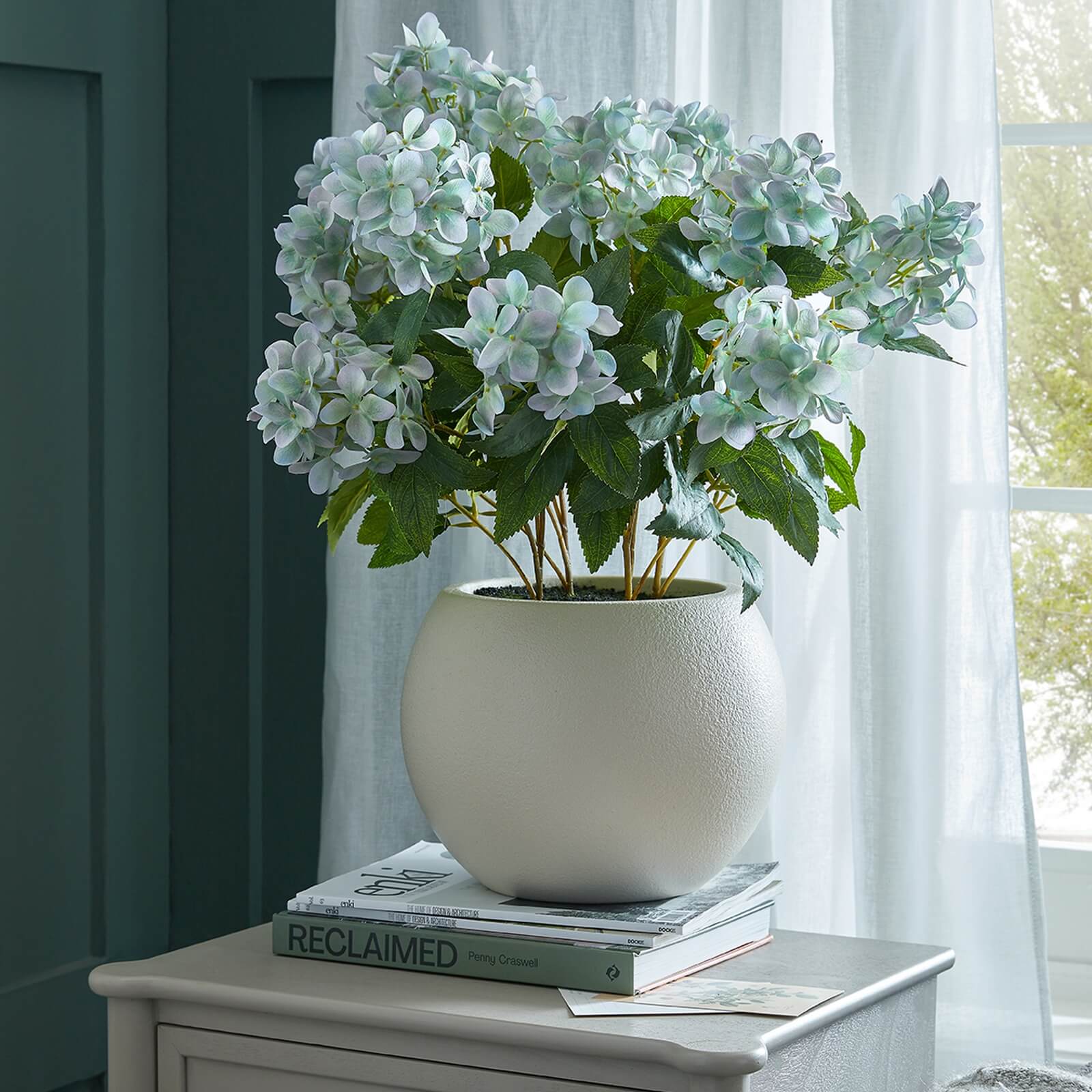 Green Hellebore Indoor Plant in Taupe Ceramic Pot