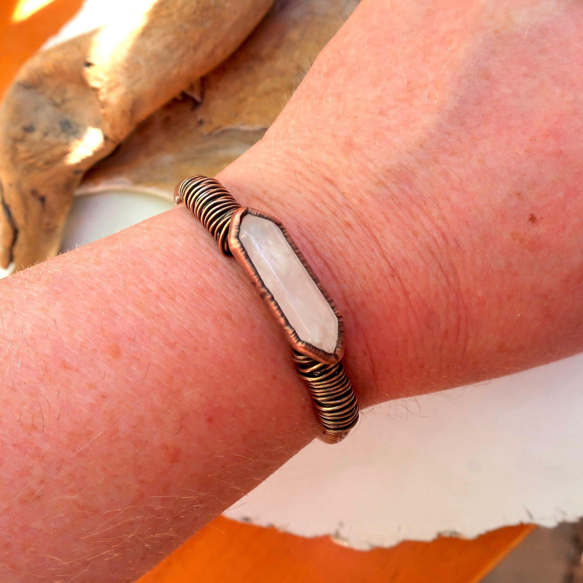 Quartz Bracelet - Electroformed Copper | Handmade by Blackbird &amp; Sage