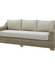 Three Seater Outdoor Sofa in Wicker and Acacia Wood