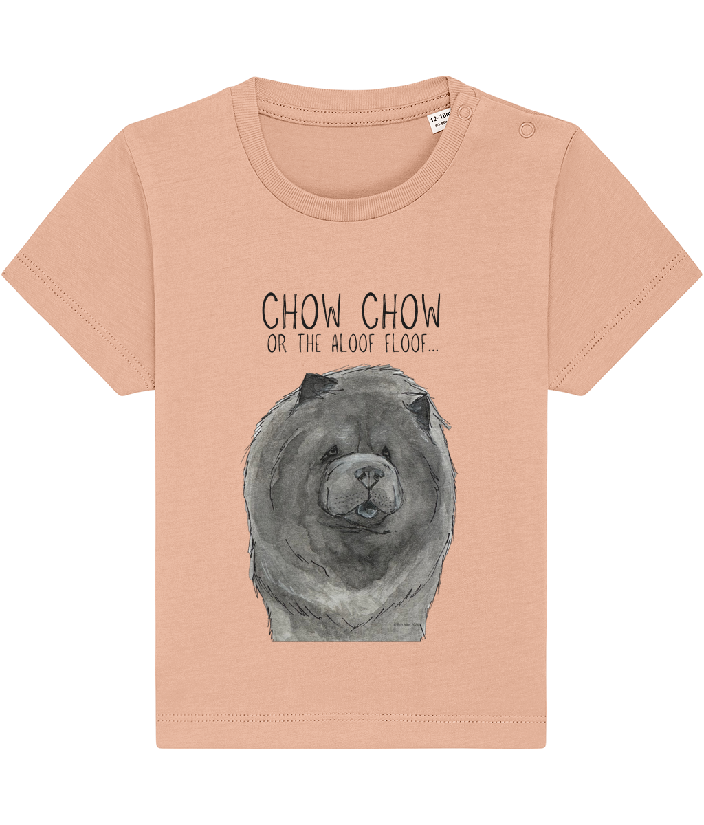 Cute &amp; Comfy Blue Chow Chow Baby T-Shirt – Perfect for Little Dog Lovers!