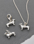 Dachshund Silver Dog Charm