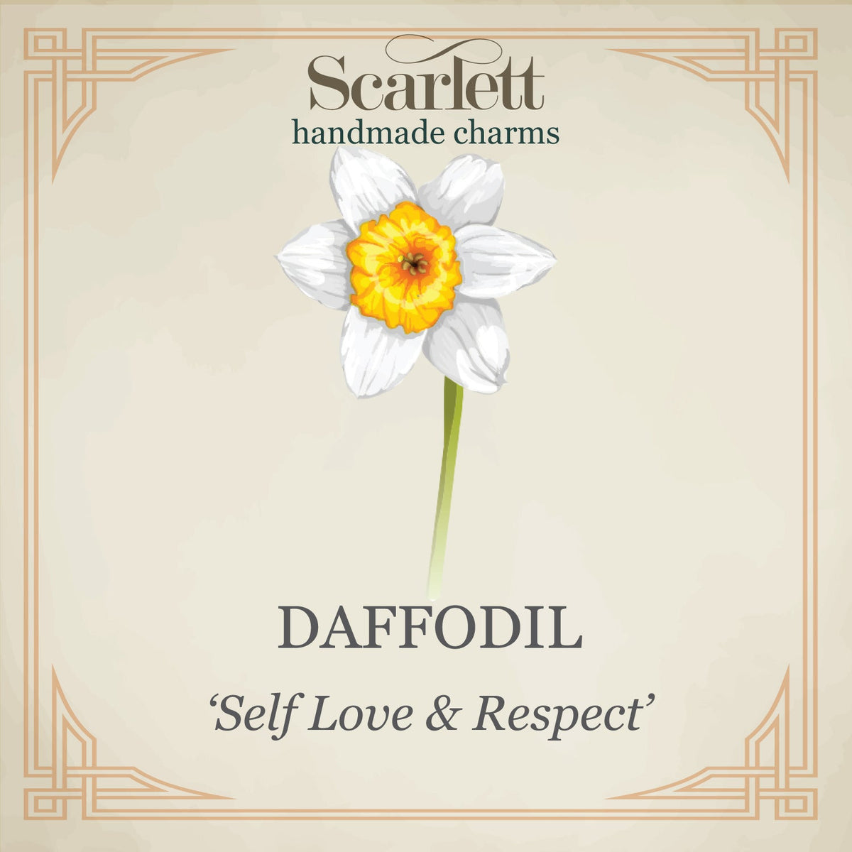 Daffodil Flower Silver &amp; Solid Gold Charm