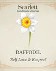 Daffodil Flower Silver & Solid Gold Charm
