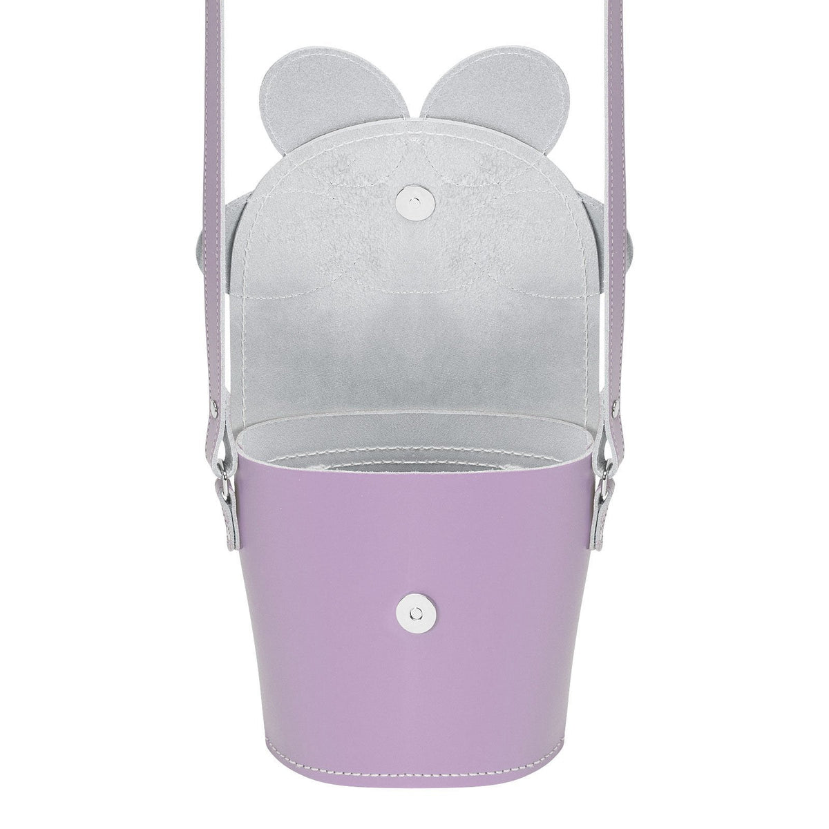 Handmade Leather Daisy Barrel Bag - Pastel Violet
