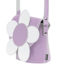 Handmade Leather Daisy Barrel Bag - Pastel Violet