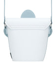 Handmade Leather Daisy Barrel Bag - White & Violet