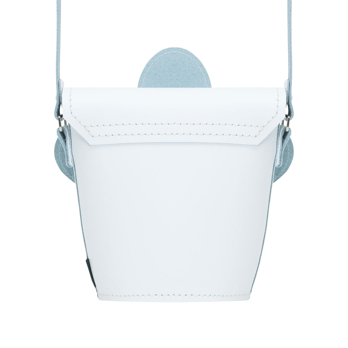 Handmade Leather Daisy Barrel Bag - White