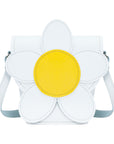 Handmade Leather Daisy Barrel Bag - White