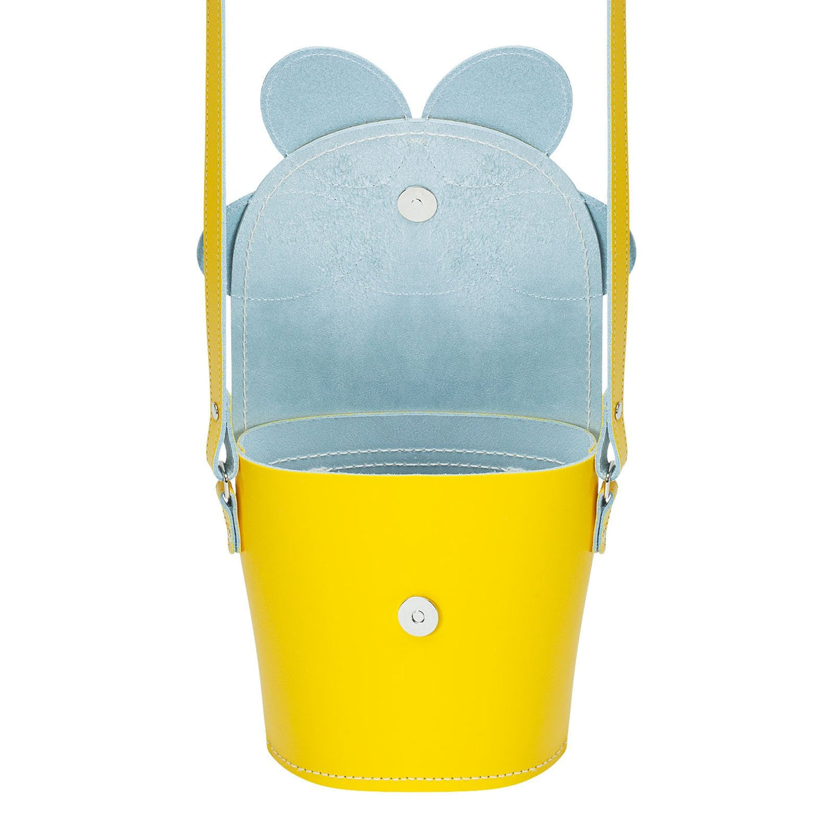Handmade Leather Daisy Barrel Bag - Pastel Yellow