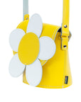 Handmade Leather Daisy Barrel Bag - Pastel Yellow