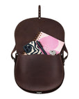 Handmade Leather Saddle Bag - Dark Brown