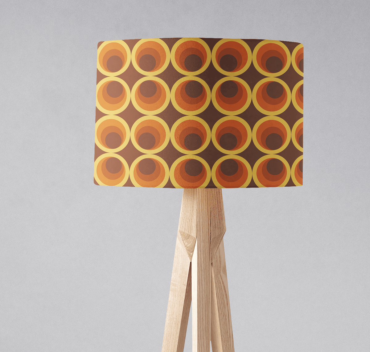 Dark Brown Drum Lampshade, 1970s Retro Design Shade for Table, Floor or Ceiling Pendant Light