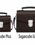 Handmade Leather Sugarcube Handbag - Dark Brown