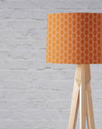 Dark Orange Drum Lampshade, Geometric Design Shade for Table, Floor or Ceiling Pendant Light