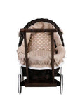 Dark Wicker Doll Pram with Beige Bedding