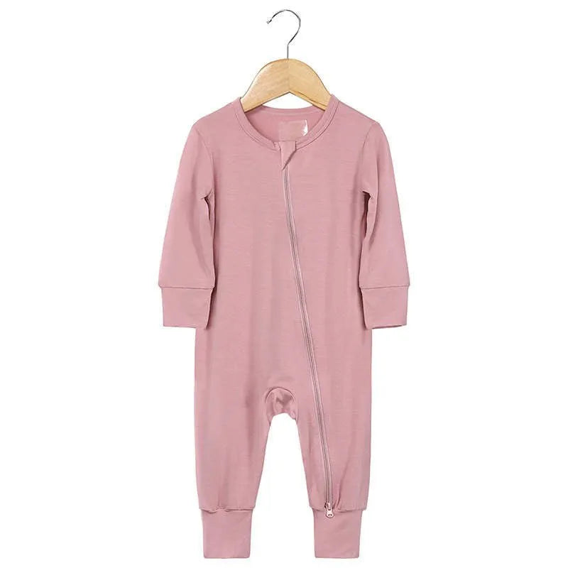 Dark Pink Super Soft 2-Way Zip Sleepsuit for Babies – Cozy & Convenient by Flossie & George at brixbailey.com