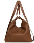 Dark Tan Pebbled Leather Convertible Tote Backpack - Brix + Bailey